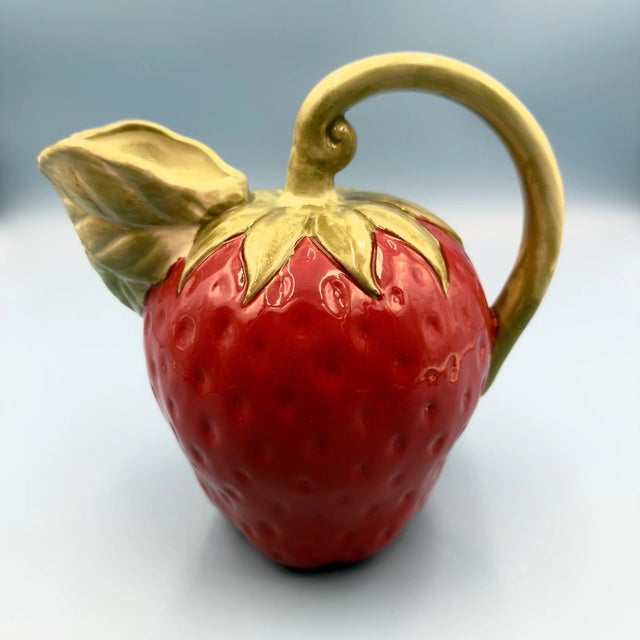 Arol Halden Vinatge Haldon Group Ceramic Strawberry Pitcher For Sale - Image 4 of 5