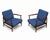 Mid-Century Modern Mid Century Modern Walnut Lounge ChairS—pair For Sale - Image 3 of 5