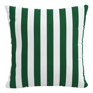 20" Indoor/Outdoor Pillow in Emerald Canopy Stripe For Sale