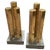 Modernist Architectural Brass and Steel Andirons - a Pair For Sale