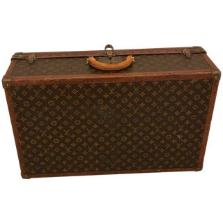 1930s Louis Vuitton Leather Trunk or Suitcase For Sale