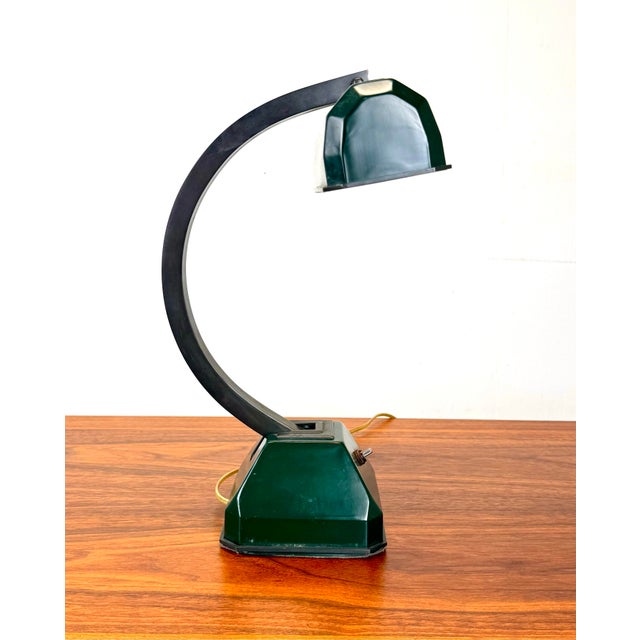 Vintage Art Deco Mid Century Modern Adjustable Desk Banker’s Lamp For Sale - Image 12 of 12