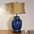 1960s Blue Ceramic Ginger Jar Lamp With Shade For Sale - Image 9 of 9