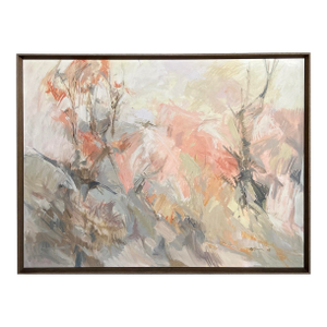 Signed r.m. Burrer Abstract Expressionist Painting 'Trees in October' 1964