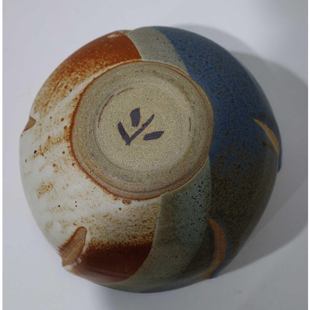 Blue Studio Art Pottery Bowl, Signed For Sale - Image 8 of 12
