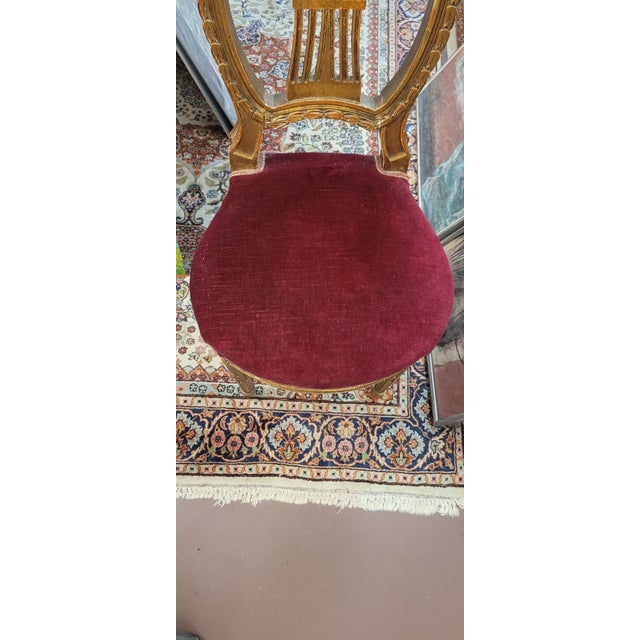 Antique French Gilt Wood Vanity Chair For Sale - Image 9 of 10