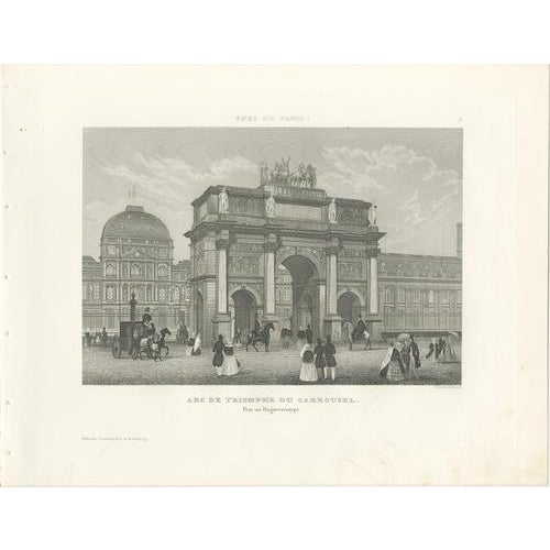 Paris Views: Arc de Triomphe, Madeleine, Tuileries, 1855, Prints, Set of 6 For Sale - Image 6 of 10