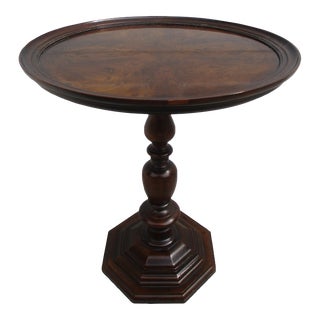 Henredon Burlwood Pedestal Side or Drinks Table For Sale