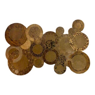 Monumental Wood Parquet Wall Sculpture by Maitland Smith For Sale