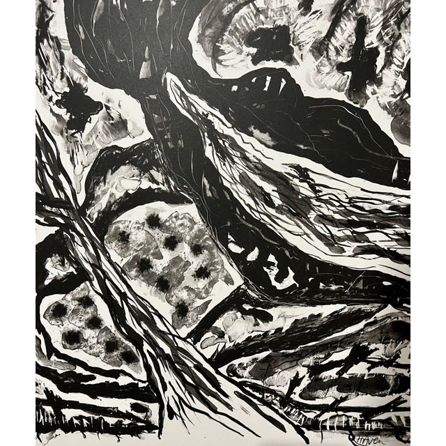 Gregory Amenoff, Black/White Lithograph American Modernist Gregory Amenoff Abstract Expressionist, 1986 For Sale In Miami - Image 6 of 6