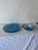 Set of 5 1970s Blue Glass Plates For Sale - Image 10 of 10