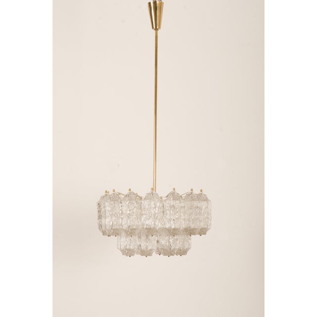 Metal Ice Glass Chandelier from Stölzle, Austria, 1960s For Sale - Image 7 of 18