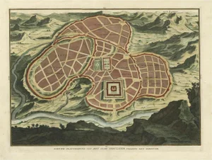 Antique Map of Ancient Jerusalem, 1725