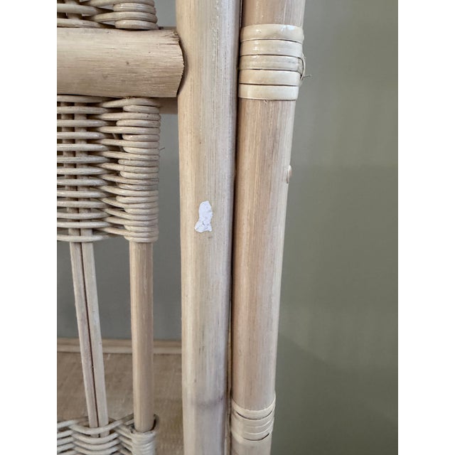 Wood Vintage Palm Beach Rattan & Wicker Étagère For Sale - Image 7 of 12