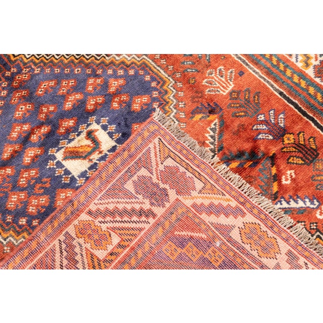 Semi-Antique Hand-Knotted Persian Qashqai Rug 5'3" X 8'8" For Sale In Washington DC - Image 6 of 14