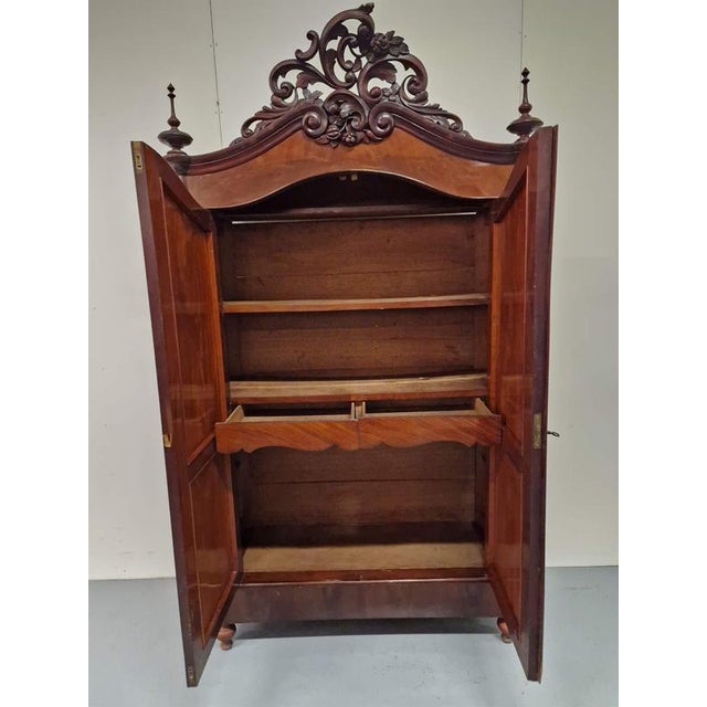 Biedermeier Style Linen Cabinet in Mahogany For Sale - Image 4 of 8