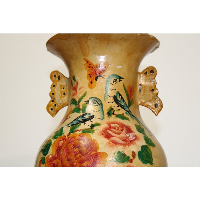 Papier-Mâché Blue Bird Vase For Sale - Image 4 of 11