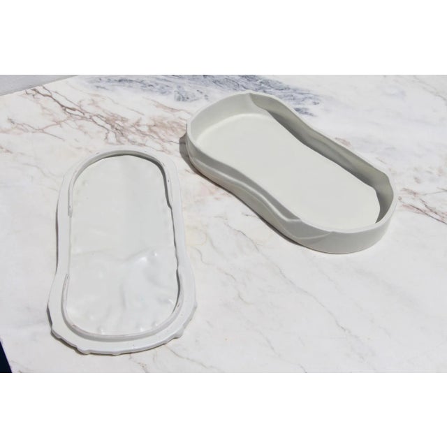 Antique White Contemporary Cuttlefish Large Earthenware Box, Portuguese Design Project For Sale - Image 8 of 13