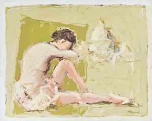 Franco Marzilli, Ballerina, Oil Painting, 1970s