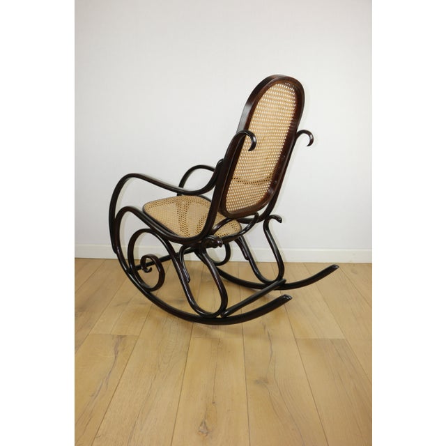 1970s Brown Rocking Chair on Runners, 1970s For Sale - Image 5 of 12