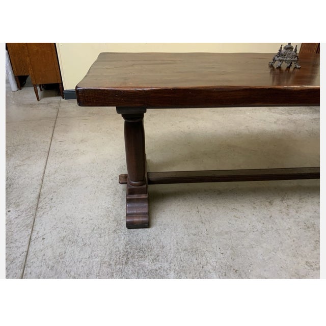 Brown Vintage Monastery Table, 1940s For Sale - Image 8 of 14