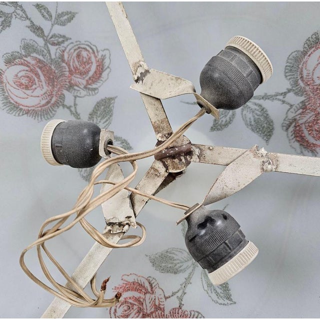 Large Floral Ceiling Lamp, 1950s For Sale - Image 4 of 6