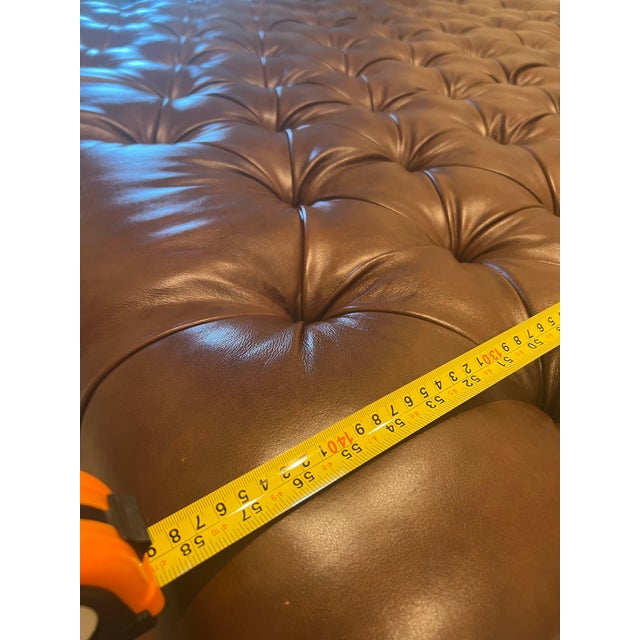 Leather Brown Ottoman Coffee Table For Sale - Image 6 of 11