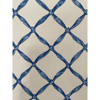 French Scalamandre Blue Trellis Wallpaper For Sale