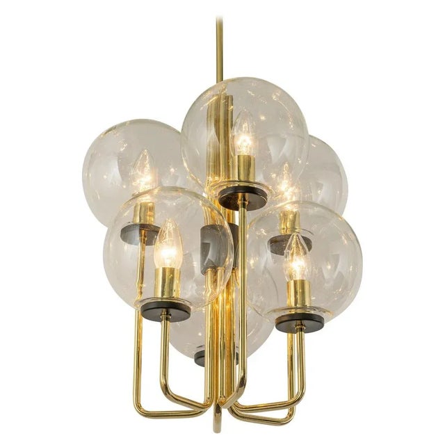 Metal Small Sciolari Style Brass Pendant Light, Germany, 1970s For Sale - Image 7 of 10