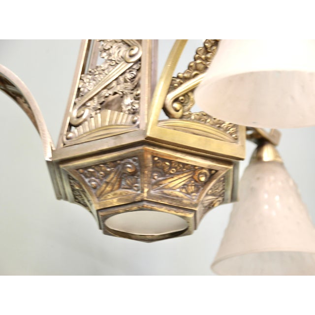 Art Deco French Pending Lamp by Muller Frères, 1920s For Sale - Image 11 of 12