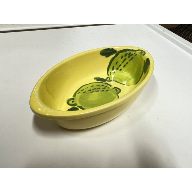 Ceramic Mid 20th Century Yellow Italian Oval Dish For Sale - Image 7 of 7