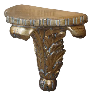 Petite Italian Neoclassical Style Gold Foliate Wall Shelf Sconce Sculpture Stand
