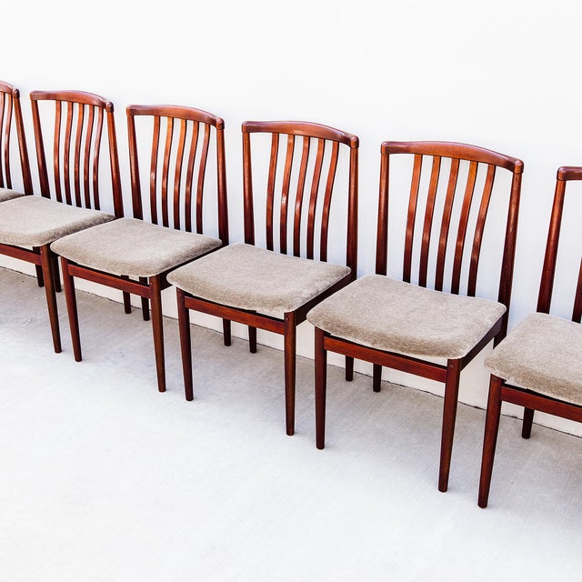 Vintage Danish Modern Slat Back Dining Chairs by Vamdrup For Sale In Los Angeles - Image 6 of 12