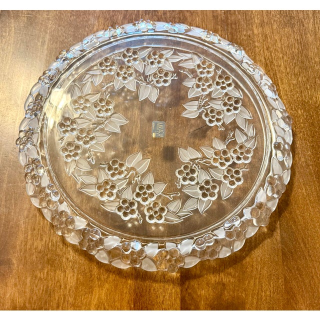 Glass Mikasa Walther Carmen Crystal Cake Plate For Sale - Image 7 of 12