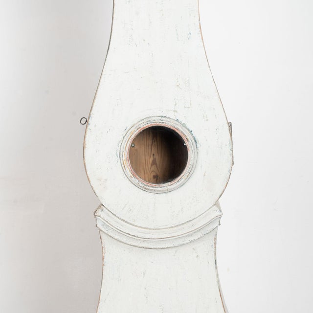 19th Century Swedish White Mora Grandfather Clock For Sale - Image 9 of 12