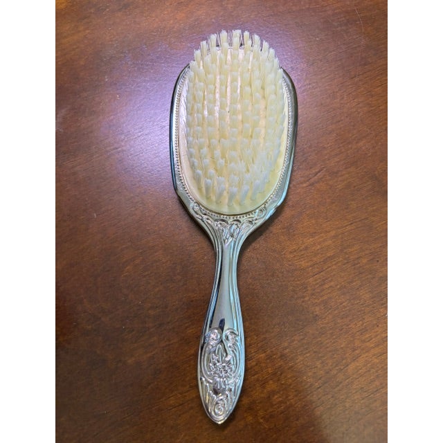 Vintage Ornate Floral Vanity Mirror and Hairbrush Set For Sale - Image 10 of 14