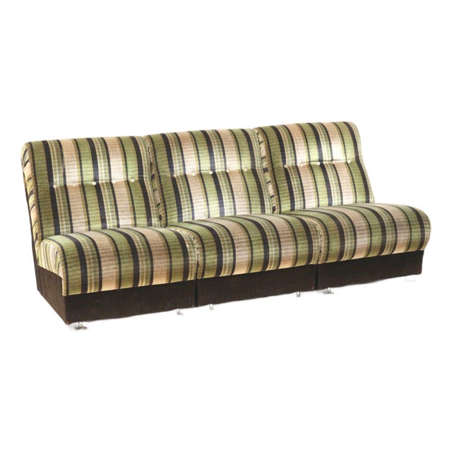Vintage Three-Seater Sofa in Green, 1970 For Sale