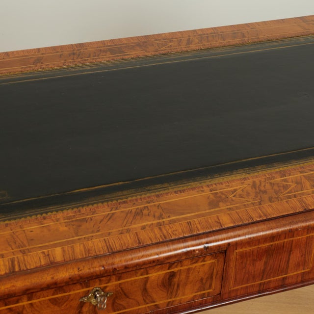 George IV Style 18th Century English Leather Top Writing Desk For Sale - Image 10 of 16