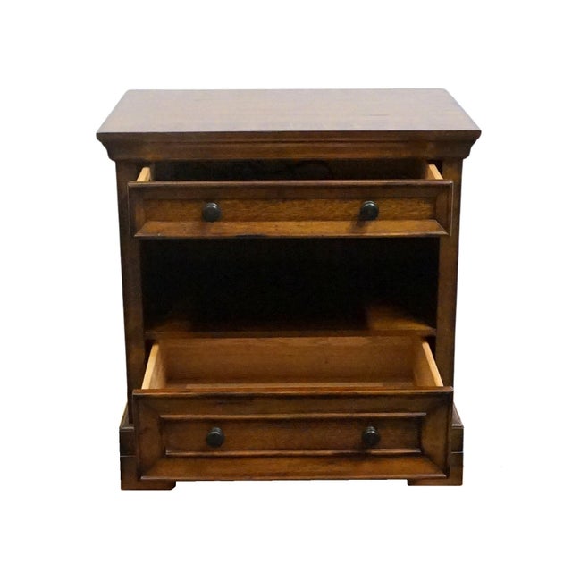 2010s Aspenhome White Oak Contemporary Modern Spanish Revival 28" Two Drawer Nightstand 149-450 For Sale - Image 5 of 13