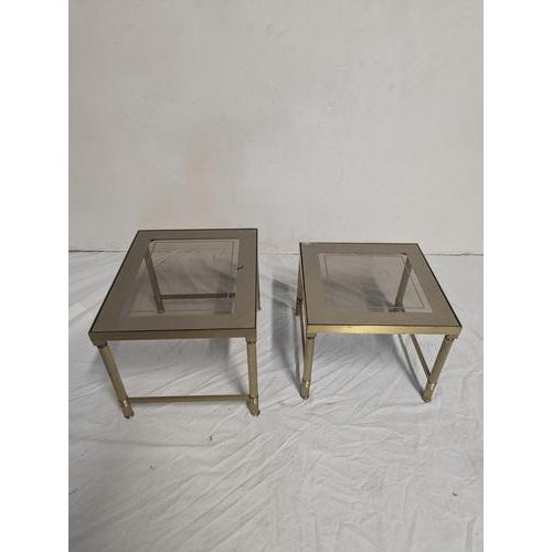 Brass Nesting Tables from Maison Jansen, Set of 2 For Sale - Image 4 of 7