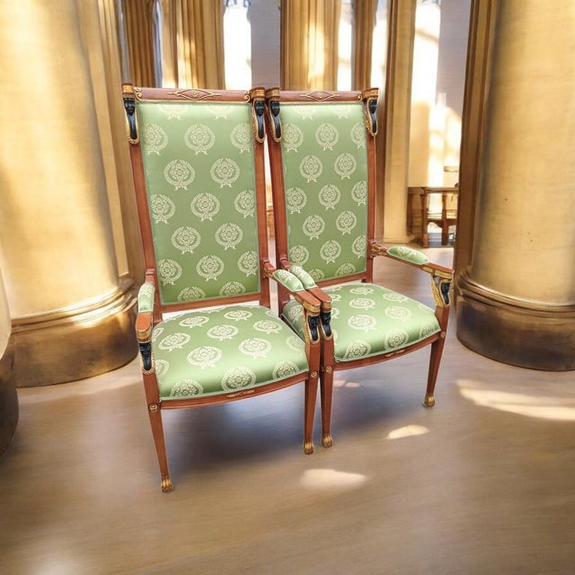 Experience the Height of 19th-Century Elegance With This Exquisite Set of French Empire Style Chairs. For Sale - Image 4 of 12