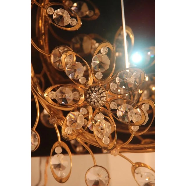 Mirror with Gilded Brass Structure and Embedded Crystals, 1970s For Sale - Image 13 of 18