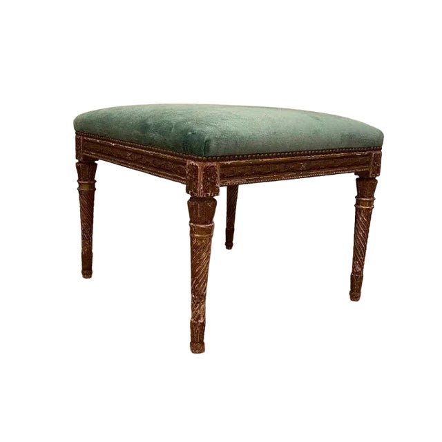 French Antique French Square Stool For Sale - Image 3 of 9