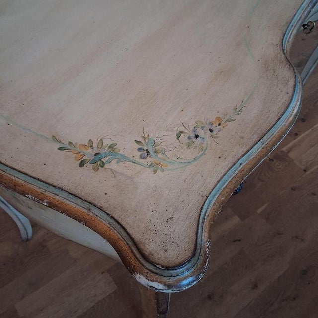 Louis XV Style Hand-Painted Lady's Writing Desk in Beech, France, 1930s For Sale - Image 14 of 18