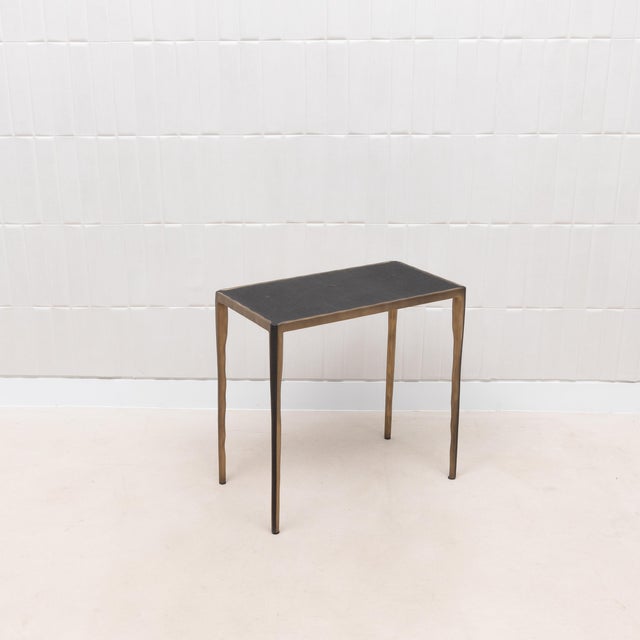 Set of Nesting Tables in Black Shagreen With Bronze Patina Brass by R&y Augousti For Sale - Image 9 of 12