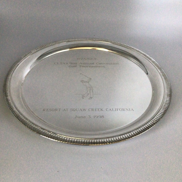 1990s C L T a Golf Trophy Serving Platters From 1995, 1997, and 1998-Set of 3 For Sale - Image 5 of 9