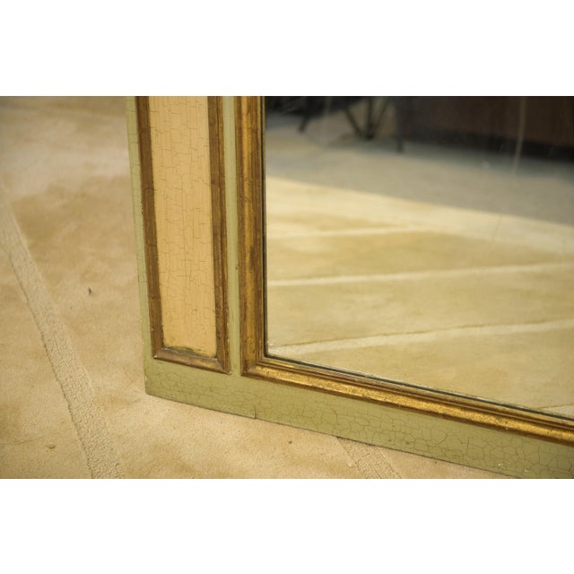 Trumeau Mirror with Crackled Patina and Oil on Panel Depicting a 19th-Century Romantic Scene For Sale - Image 6 of 12