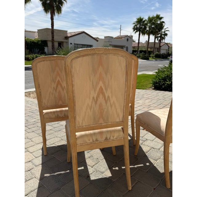 6 Vintage Drexel Heritage Furniture Co. Dining Room Chairs , Carved Ash Wood For Sale - Image 11 of 14