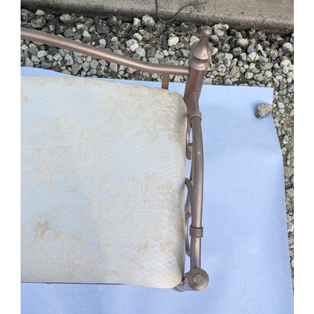 Mid 20th Century Mid 20th Century Decorative Bronze Vanity Seat With Cushion. For Sale - Image 5 of 9