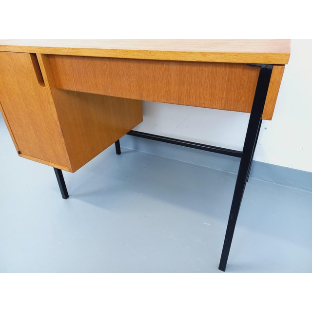 Tan Vintage Multitable Desk in Oak by Jacques Hitier, 1960s For Sale - Image 8 of 18